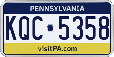 PA license plate KQC5358