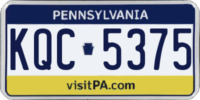 PA license plate KQC5375