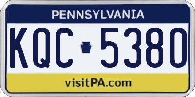 PA license plate KQC5380