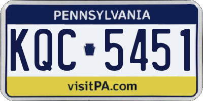 PA license plate KQC5451