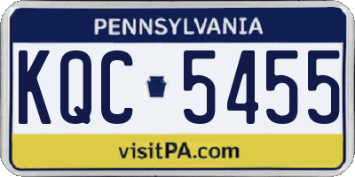 PA license plate KQC5455