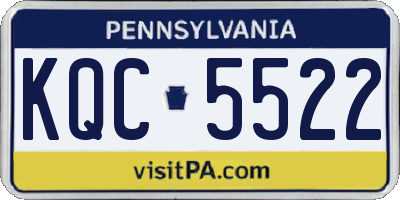 PA license plate KQC5522