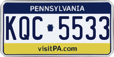 PA license plate KQC5533