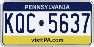 PA license plate KQC5637