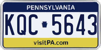 PA license plate KQC5643