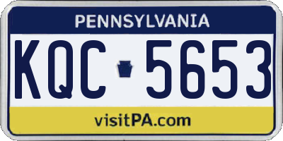PA license plate KQC5653