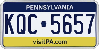 PA license plate KQC5657