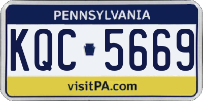 PA license plate KQC5669