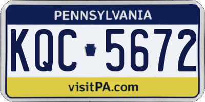 PA license plate KQC5672