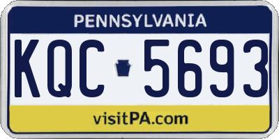 PA license plate KQC5693