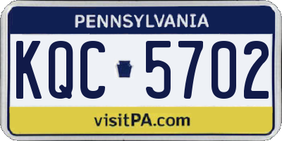 PA license plate KQC5702