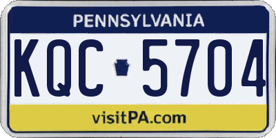 PA license plate KQC5704