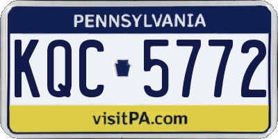 PA license plate KQC5772