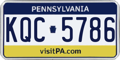 PA license plate KQC5786