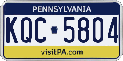 PA license plate KQC5804