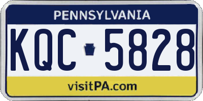 PA license plate KQC5828