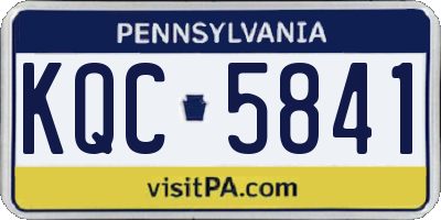 PA license plate KQC5841