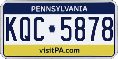 PA license plate KQC5878