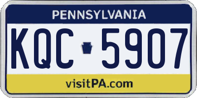 PA license plate KQC5907