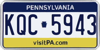 PA license plate KQC5943