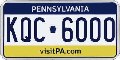 PA license plate KQC6000