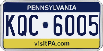PA license plate KQC6005