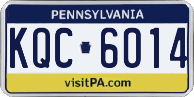 PA license plate KQC6014