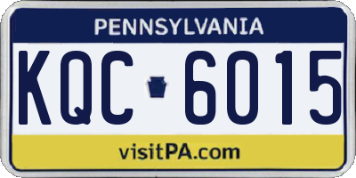 PA license plate KQC6015