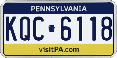 PA license plate KQC6118