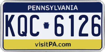PA license plate KQC6126