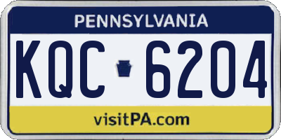 PA license plate KQC6204