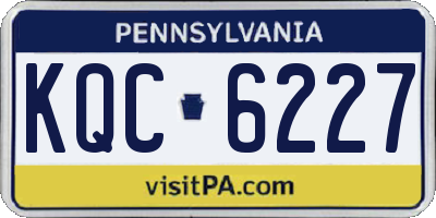 PA license plate KQC6227