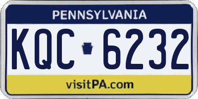 PA license plate KQC6232