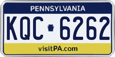 PA license plate KQC6262