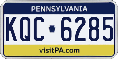 PA license plate KQC6285