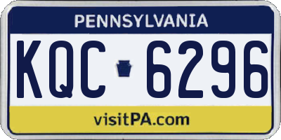 PA license plate KQC6296