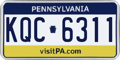 PA license plate KQC6311