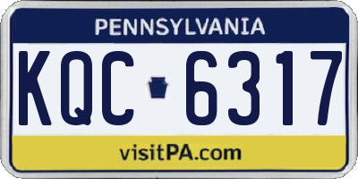PA license plate KQC6317