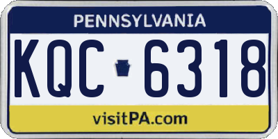 PA license plate KQC6318