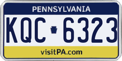 PA license plate KQC6323