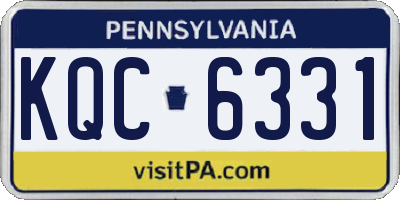 PA license plate KQC6331
