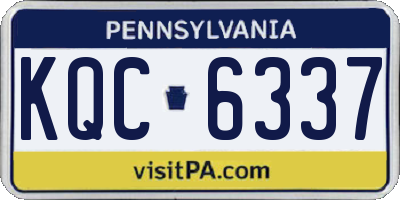 PA license plate KQC6337