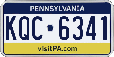 PA license plate KQC6341