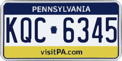 PA license plate KQC6345
