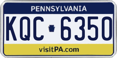 PA license plate KQC6350