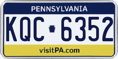 PA license plate KQC6352