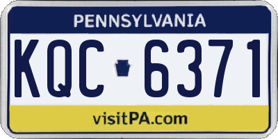 PA license plate KQC6371