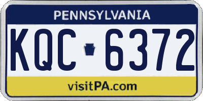 PA license plate KQC6372