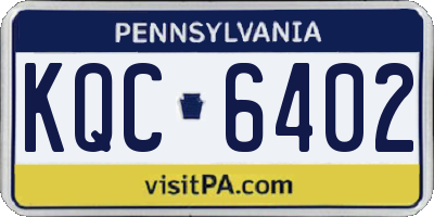 PA license plate KQC6402