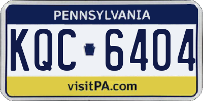 PA license plate KQC6404